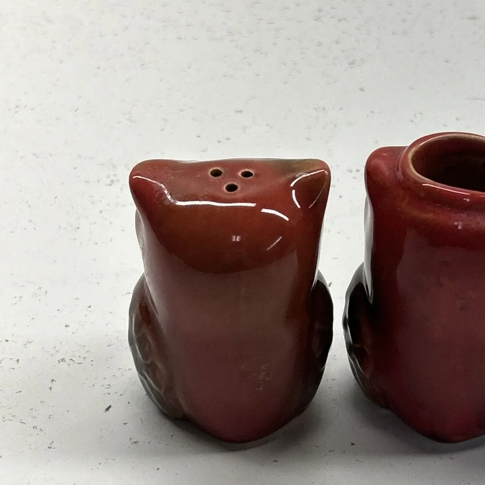 Vintage‎ Owl Salt & Pepper Stackers With Toothpick Holder